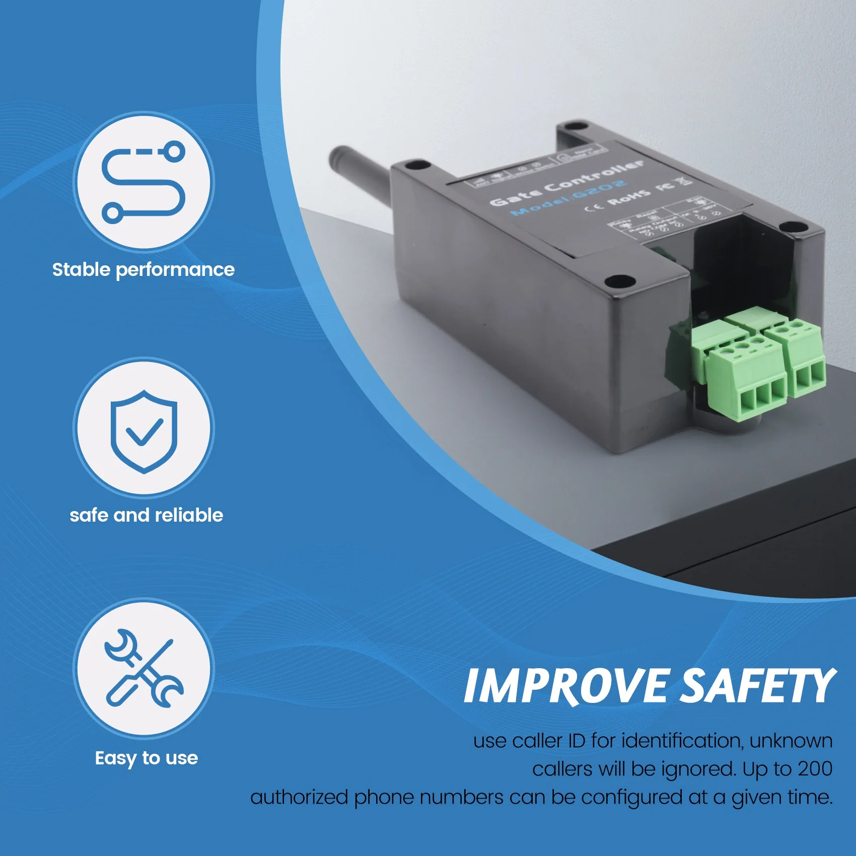 G202 GSM Gate Door Opener 4G Single Relay Switch Mobile Phone Electric Gate Remote Controller 850/900/1800/1900MHz TQ