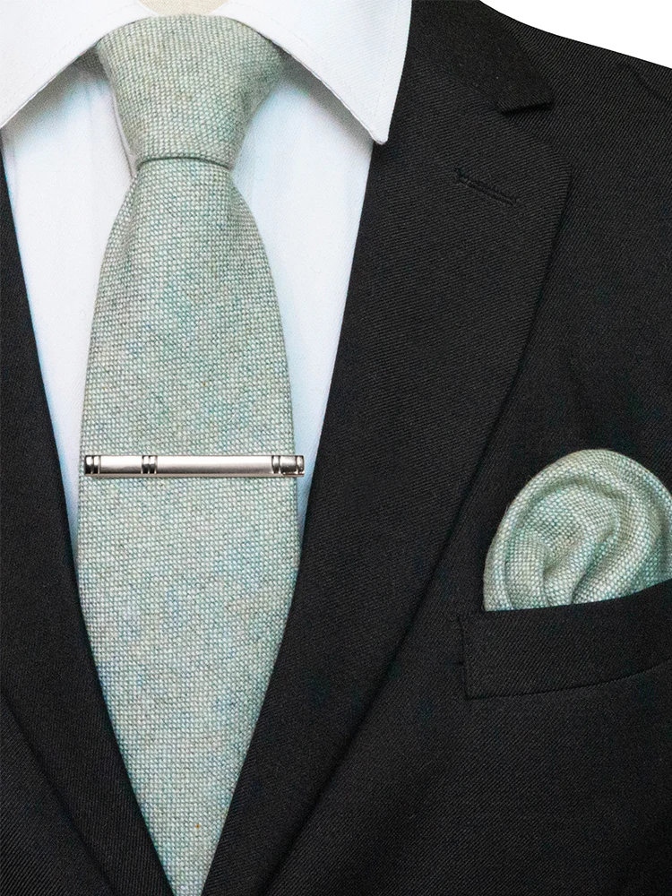 Set Dasi Wol Pria Berkualitas Tinggi Katun Solid Buatan Tangan Dasi dan Saputangan untuk Pernikahan Bisnis Pesta Jas Kemeja Hadiah Aksesori