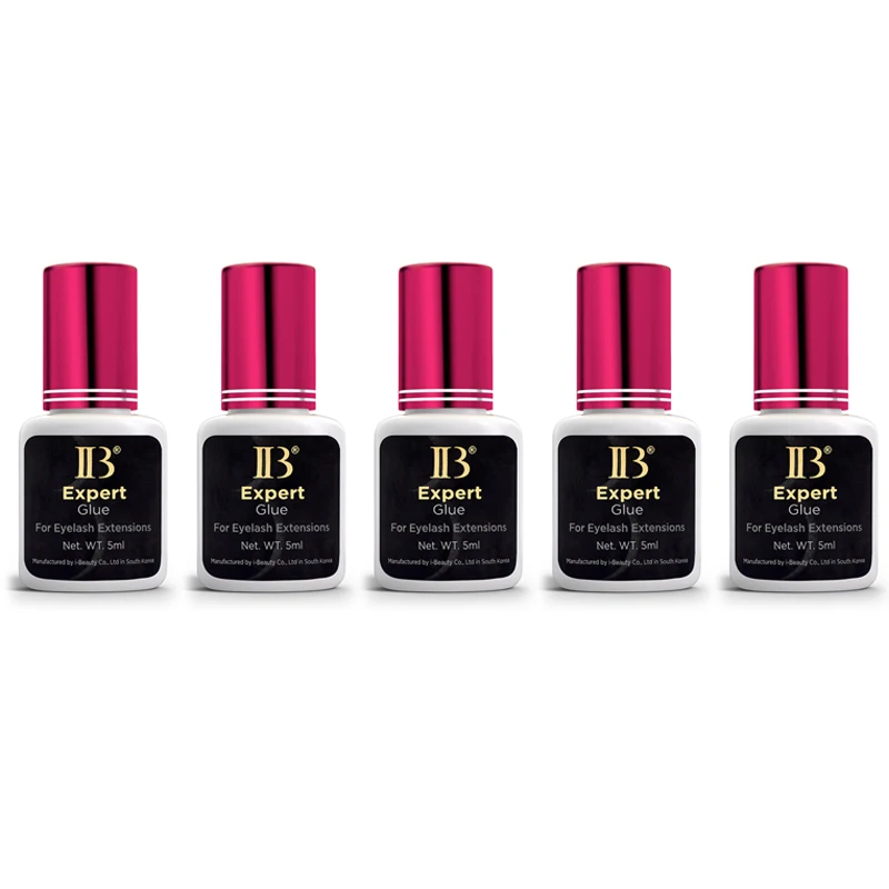 2 garrafas 5ml coreia ibeauty especialista cola extensões de cílios ib vinho vermelho boné lash cola falso olho lash adesivo 1-2s atacado