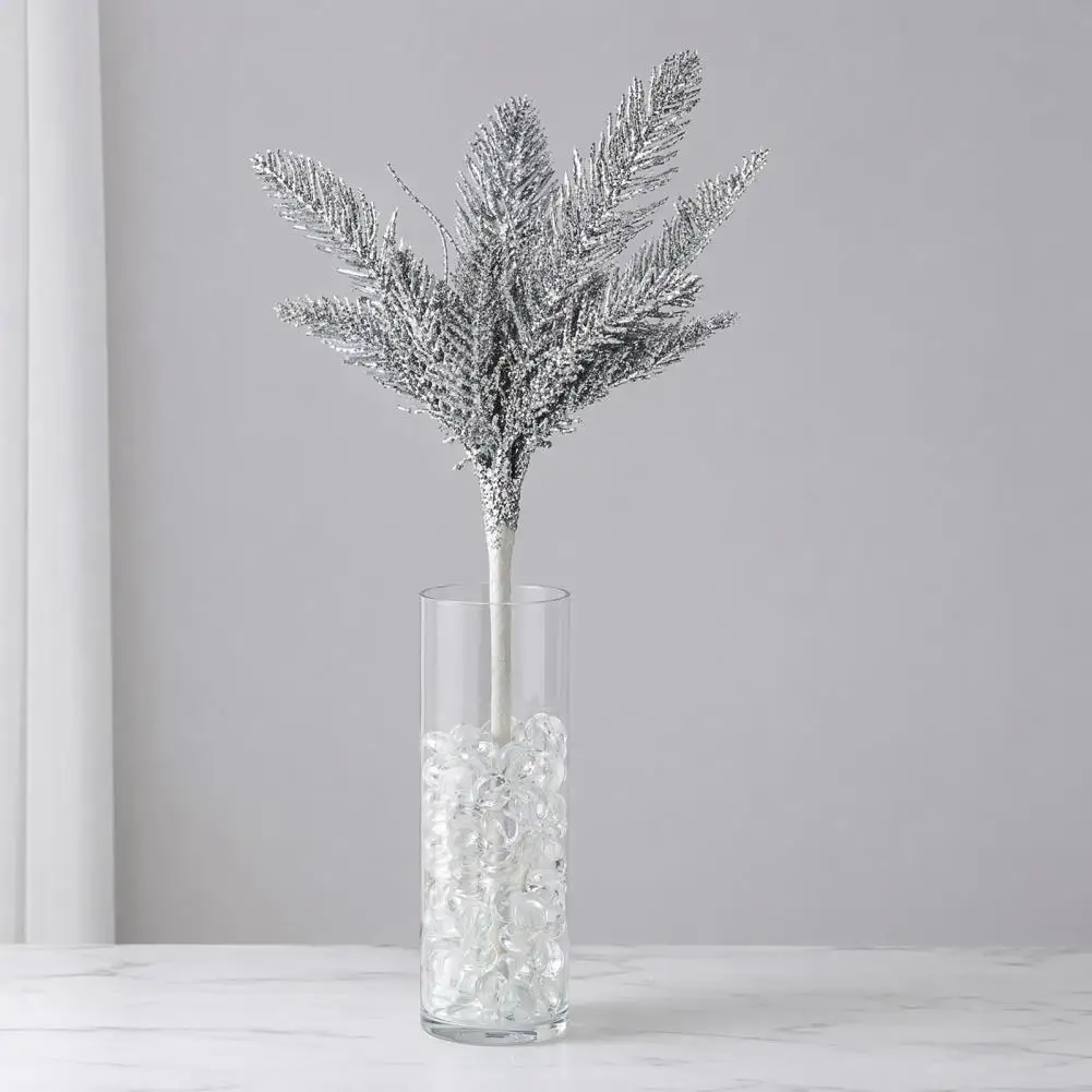 Christmas Centerpiece Pick Christmas Glitter Tree Filler Branches Artificial Pine Needle Leaves Twigs Diy Wreath for Holiday
