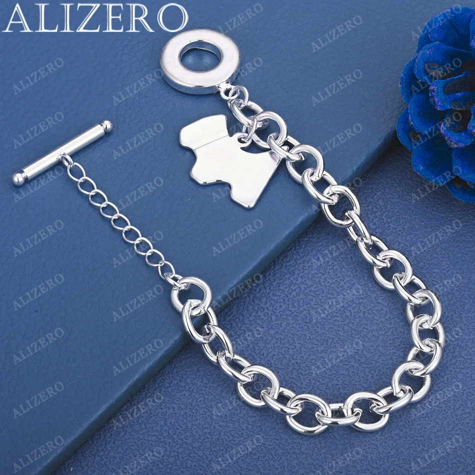 

ALIZERO 925 Sterling Silver Dog Bracelet Chain For Women Man Fashion Party Charm Jewelry Christmas Gift
