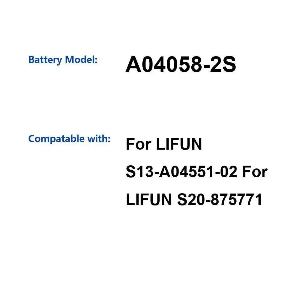 

Легкая батарея высокой емкости A04058-2S 8700 мАч с разъемом питания для Lifun S13-A04551-02 S20-875771