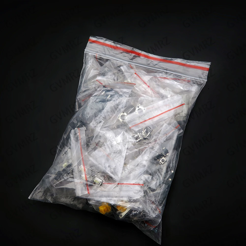 125PCS 25Values Assorted Push Button Switch Kit Multiple Types in Separated Bags for  Device Repair & Electronic DIY Projects