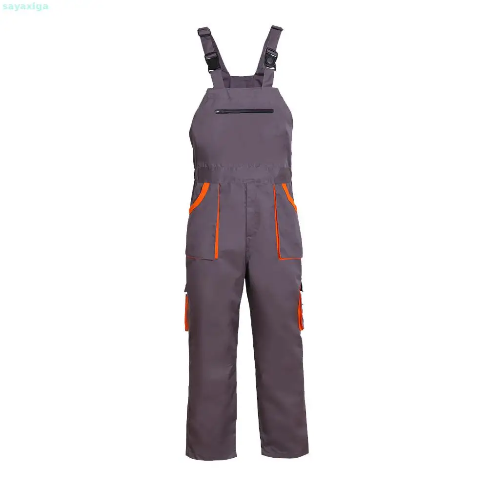 Bib Overalls Mens Women Work Clothing Plus Size Protective Coveralls Strap Jumpsuit Multi Pockets Uniform Sleeveless Cargo Pants