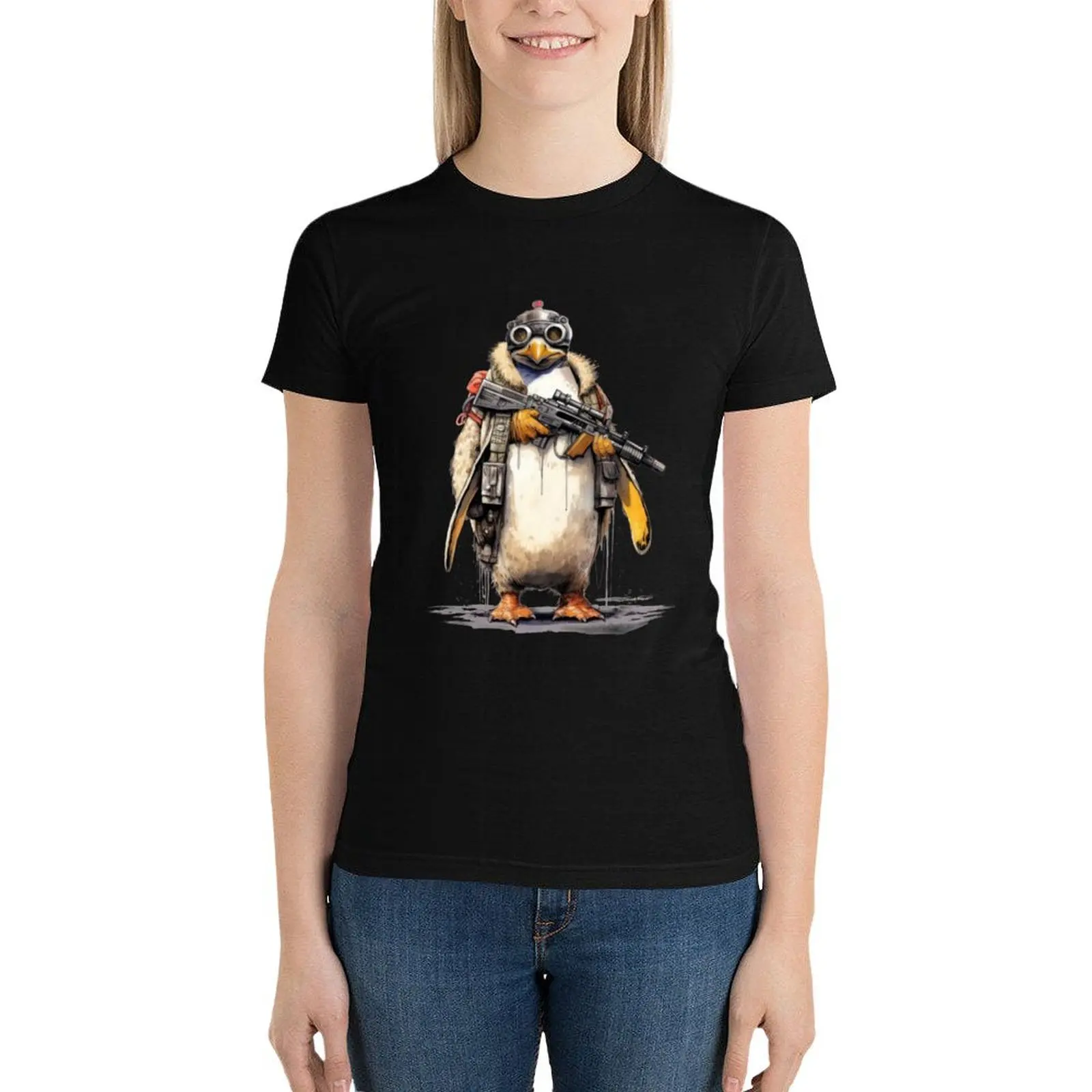 SpecOps Penguin T-Shirt animal print shirt for girls funny oversized Women clothing