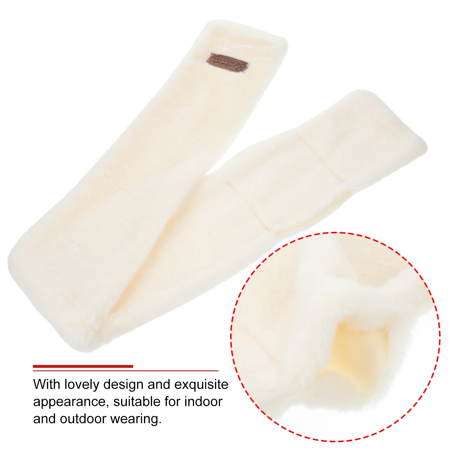 1 قطعة أرنب تقليد الشتاء الرقبة التفاف شتاء دافئ وشاح دافئ عبر طوق لينة فروي الحرارية الباردة واقية وشاح للنساء #6