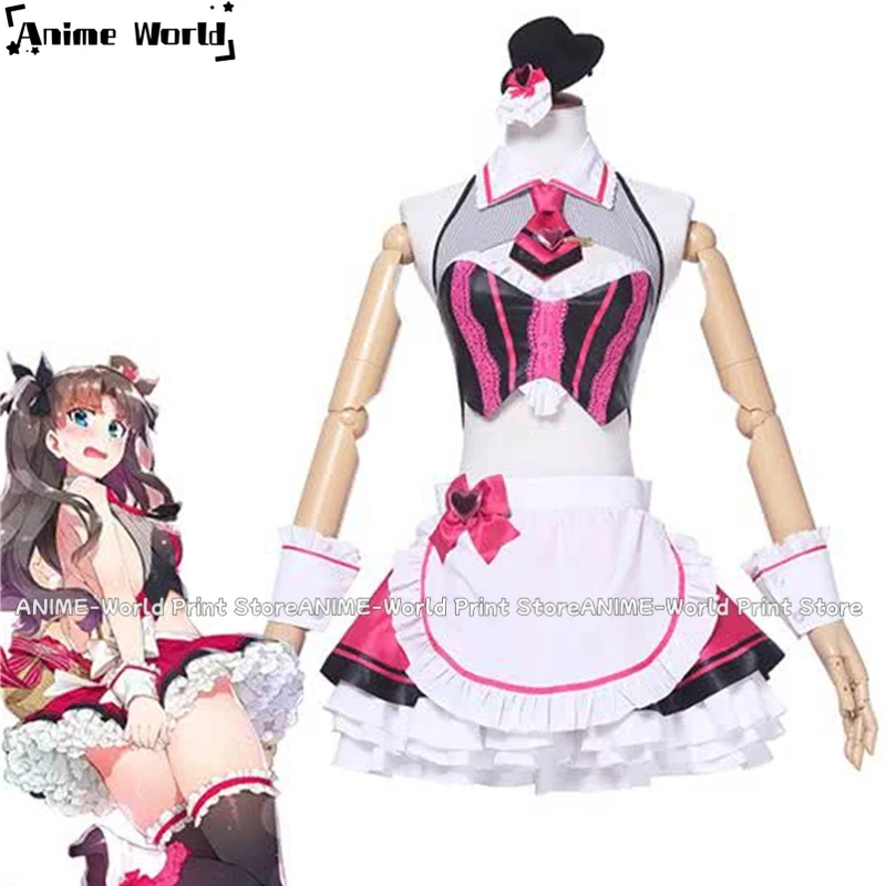 

《Custom Size》Anime Fate Grand Order Tohsaka Rin Street Choco-Maid Game Cosplay Costumes Halloween Costumes