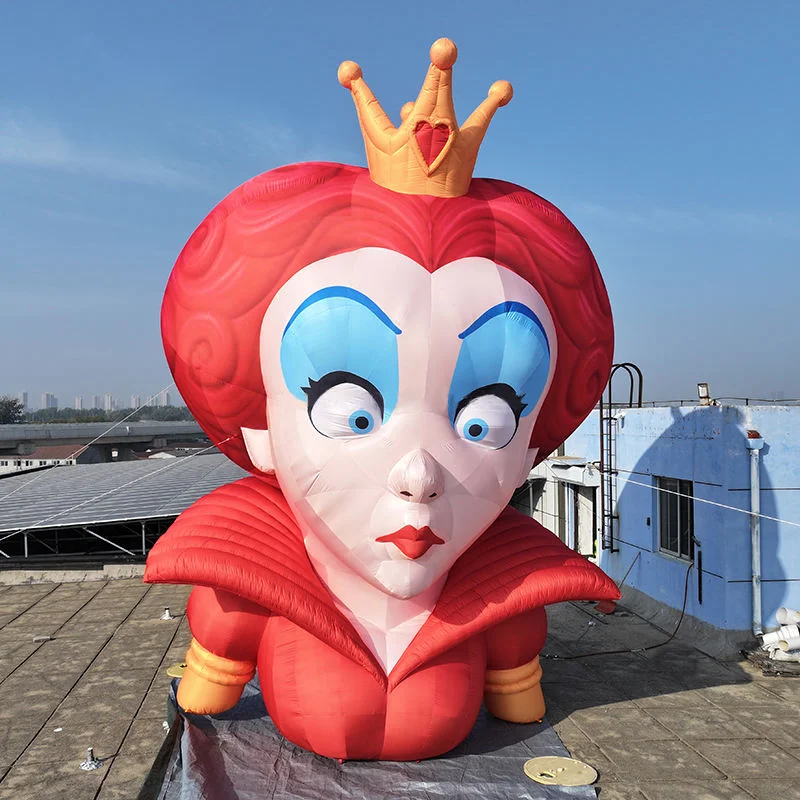 Halloween Giant Inflatable Red Queen of Hearts, Alice in Wonderland Themed Character Decoration For Outdoor Party, Events