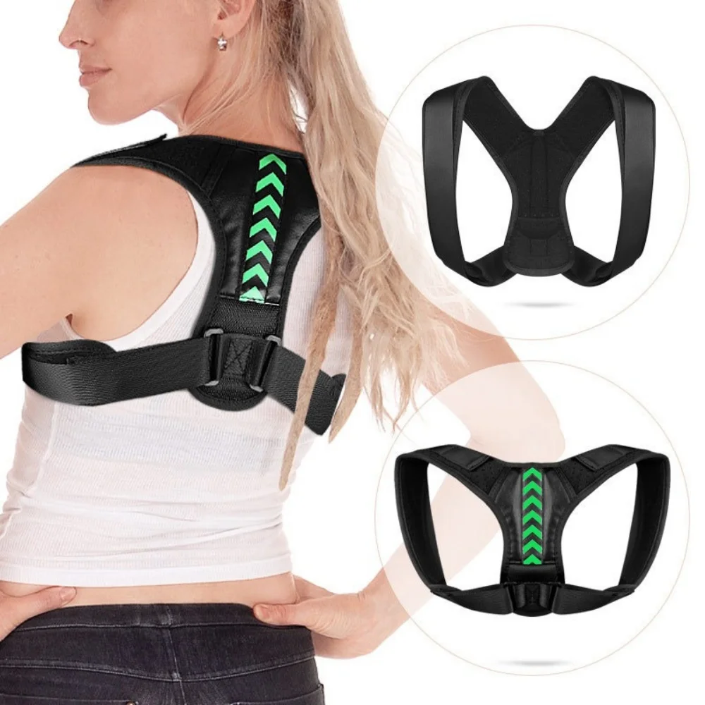 1Pcs Adjustable Back Shoulder Posture Corrector Belt Clavicle Spine Support Brace For Home Office Sport Upper Back Neck Training