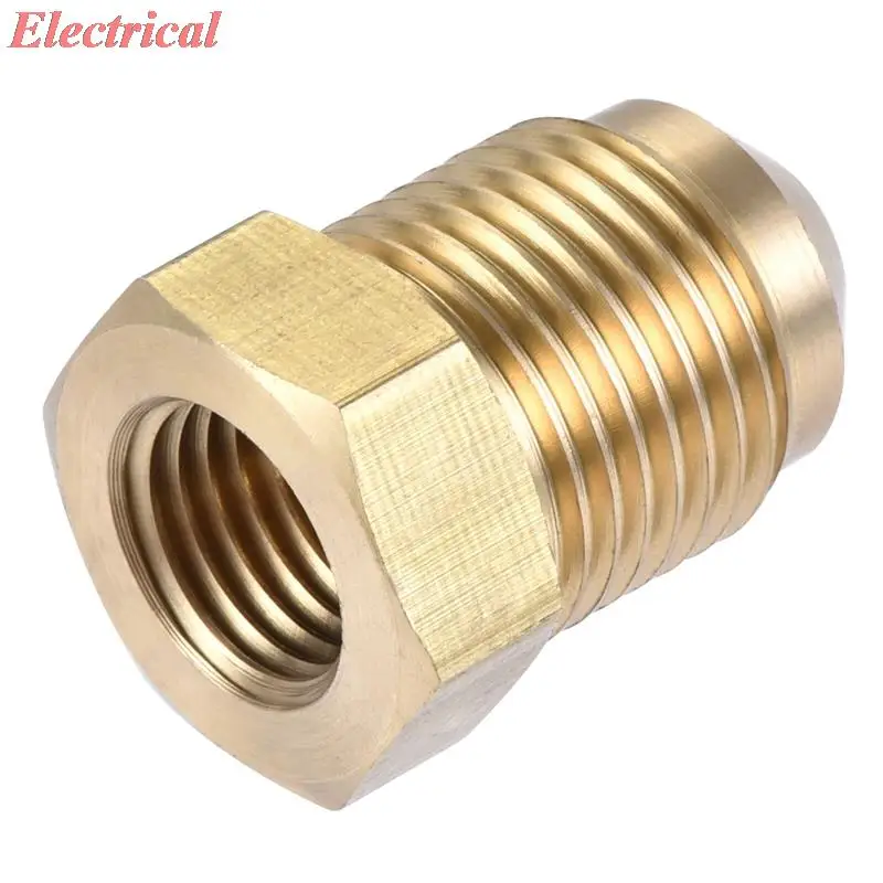 Brass Pipe fitting, 3/8 SAE Flare Male 1/4 SAE Female Thread, Tube Adapter