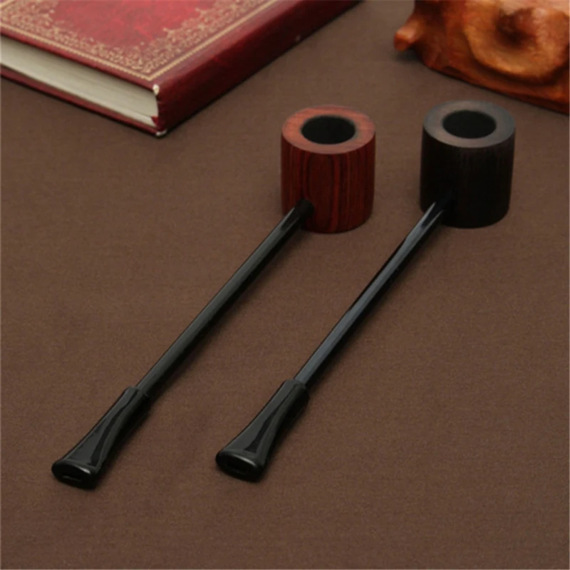 Wooden Long Type Tobacco Pipe Retro Acrylic Tobacco Filter Men Pipe Smoking Tobacco Pipe Filter For Male Smoking Supplies Gift