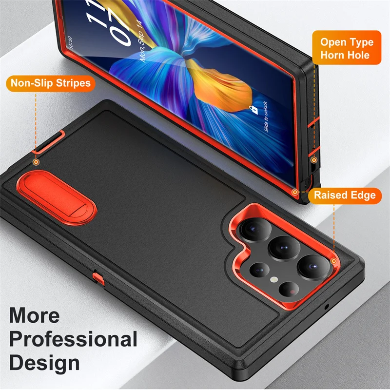 Defender Case for Samsung Galaxy S25 S24 S23 S22 S21 Ultra Plus Armor Shock Proof Duty Rugged Stand Cover Case Holster