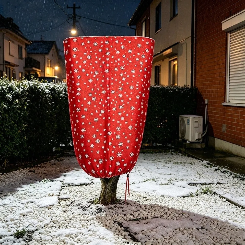 80x60cm For Christmas Tree Carry Bag Red Material Snowflake Pattern Pre Cut Oning for Trunk Secure Tie Down System
