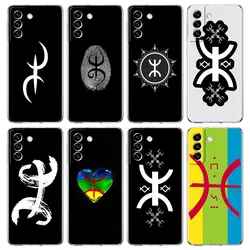 Amazigh Berber Flag Phone Case For Samsung Galaxy S24 S23 S22 S20 Ultra S21 FE 5G S10 S9 Plus S10E S8 Soft Silicone Clear Cover