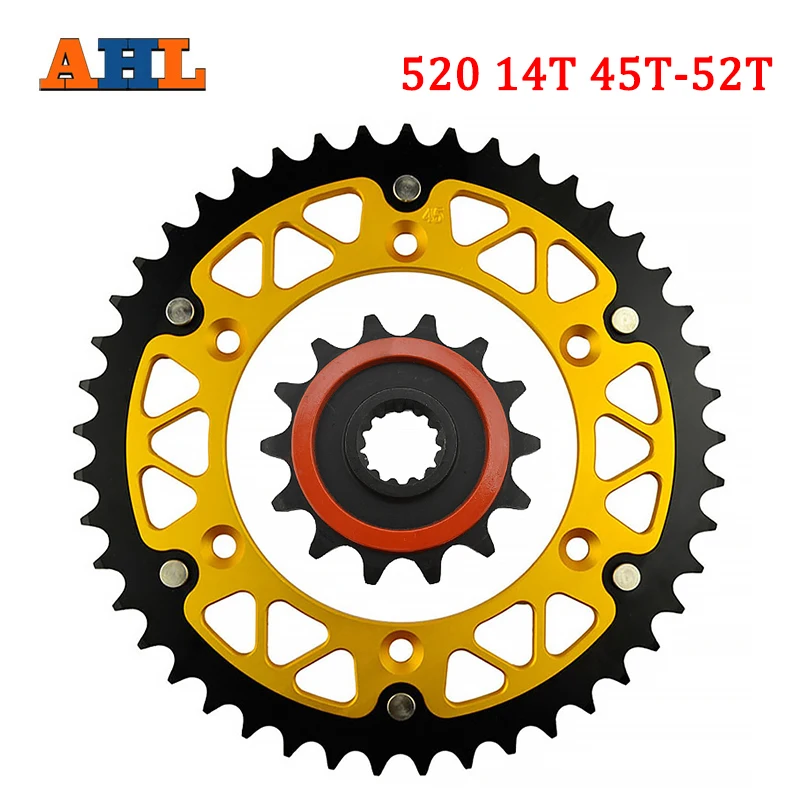 Piñón delantero y trasero para motocicleta, accesorio para SUZUKI DR250, DRZ250, RM250, RMX250, RV90, DR350, DR350SE, DRZ400, 14T, 45T, 46T, 47T, 48T, 49T, 51T, 52T