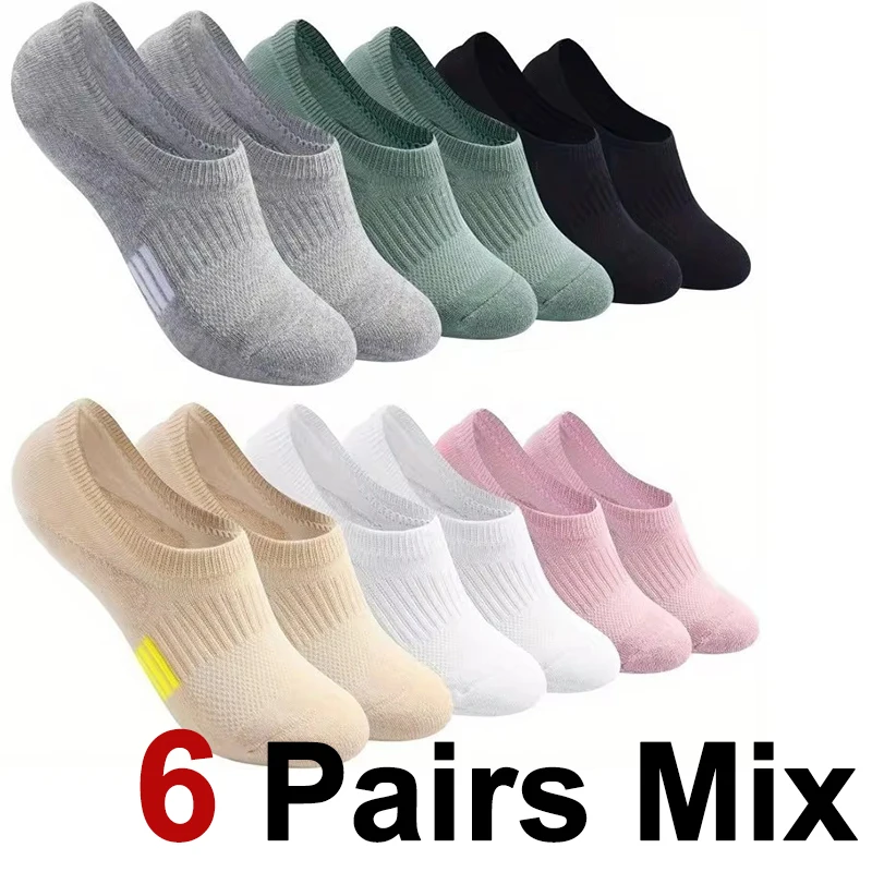 6 Pairs Women's Sport Breathable Ankle Socks | Lightweight, 