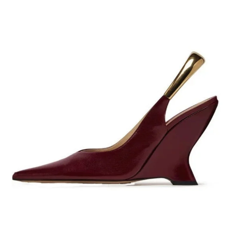 

Новые летние женские сандалии с острым носком на грубом каблуке, модные однотонные женские туфли-лодочки, пикантные облегающие женские туфли большого размера