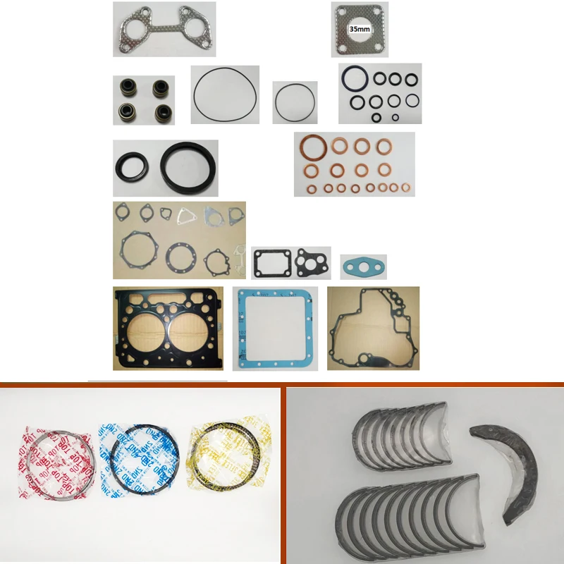 complete repair Overhaul engine full gasket set kit crankshaft connecting rod bearing piston ring for Kubota engine: Z402