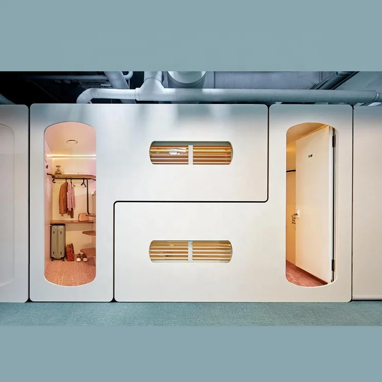 2 Door Capsule Bed for Hostel Soundproof Sleeping Pod Smart Lock Mini Room Inn Capsule Bed Youth Hostel