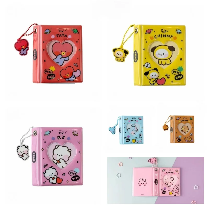 Álbum de dibujos animados de Anime Bt21, COOKY SHOOKY Minini Y2K, nuevo álbum de almacenamiento de tarjetas creativo, Clip para álbum con múltiples ranuras para tarjetas, regalo para amigos