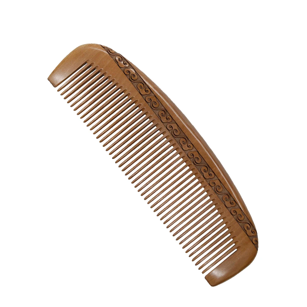 

Деревянная расческа для волос в стиле ретро, двухсторонняя резная конструкция, антистатические свойства, гладкие зубы для ухода за кофе