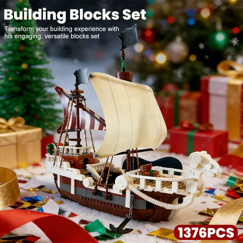 

2026 Новый приключенческий корабль, строительные блоки, 1376 шт., креативный образовательный игровой набор STEM «сделай сам», набор игрушек для детей и взрослых, Рождественский подарок