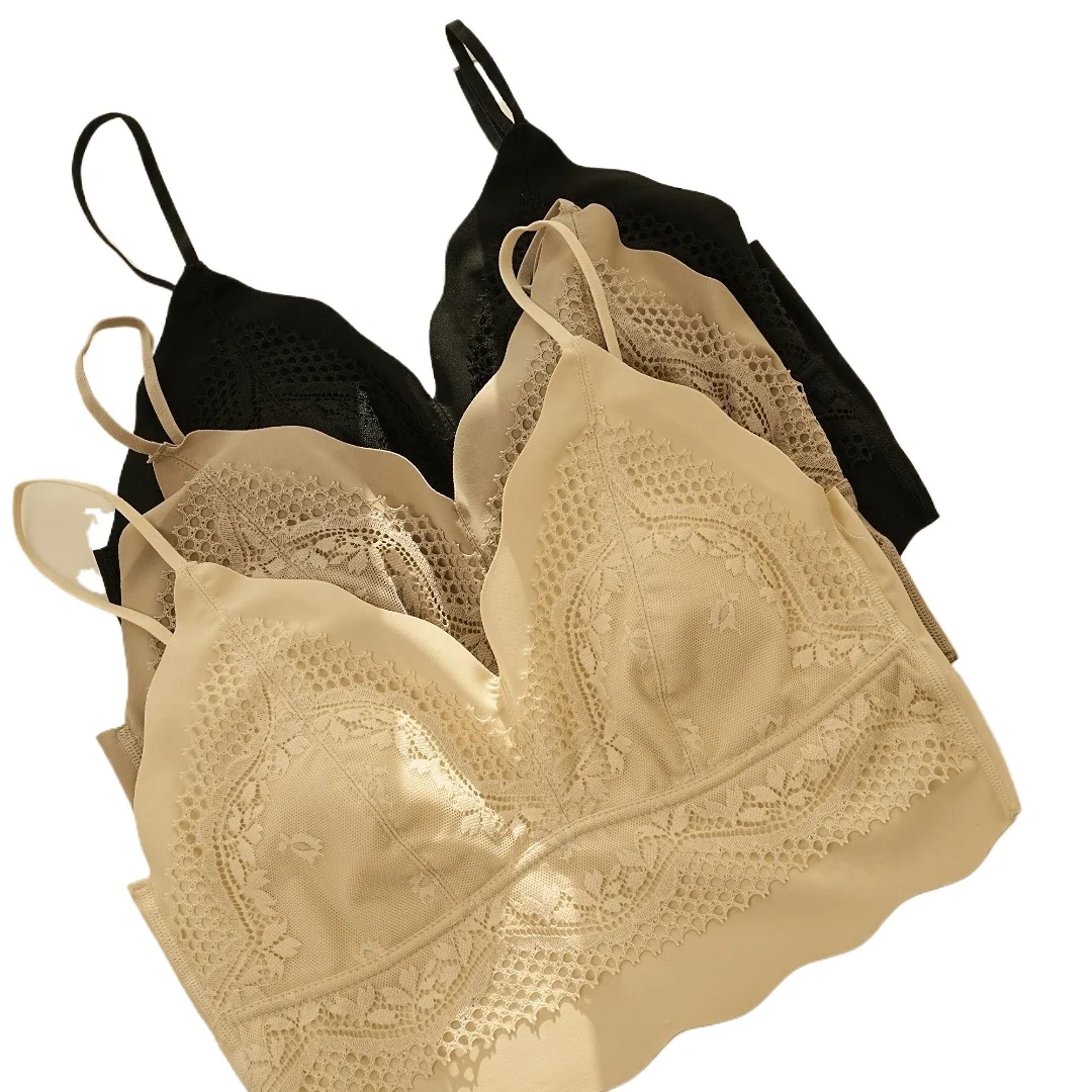 KUCLUT sexy Rabbit Ear Cup Comfortable Breathable Thin Women's Bra Large Chest Appears Small Integrated Back Beauty Back Bra