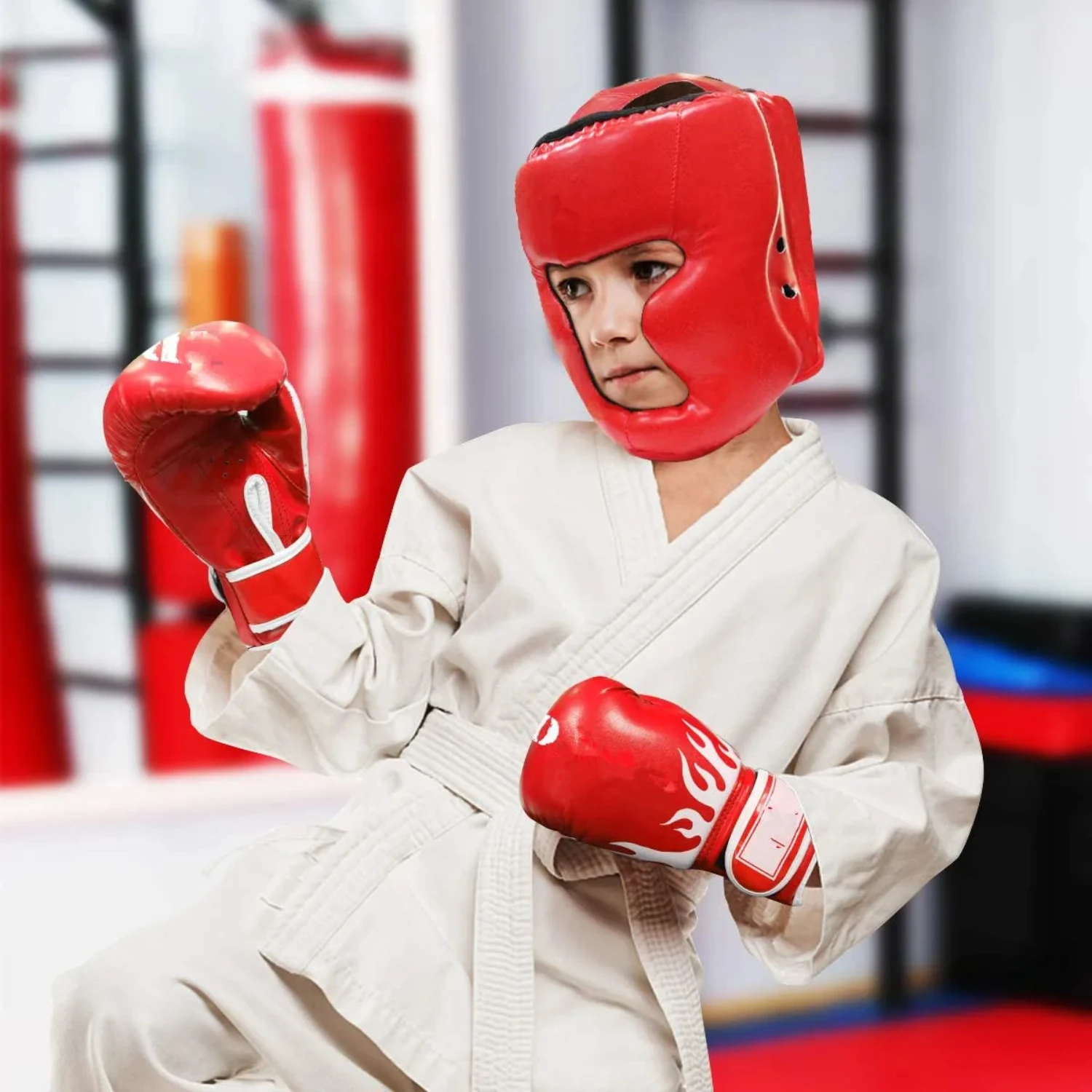 Copricapo da boxe Bambini Adulti, PU Karate Muay Thai Guantes De Boxeo Free Fight MMA Training Boxe Sicurezza Helment