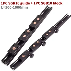 Blackening Built-in dual-axis linear guide 28mm SGR10 Roller slide 1 set: 1 SGB10 block and 1 SGR10 Woodworking guide cnc
