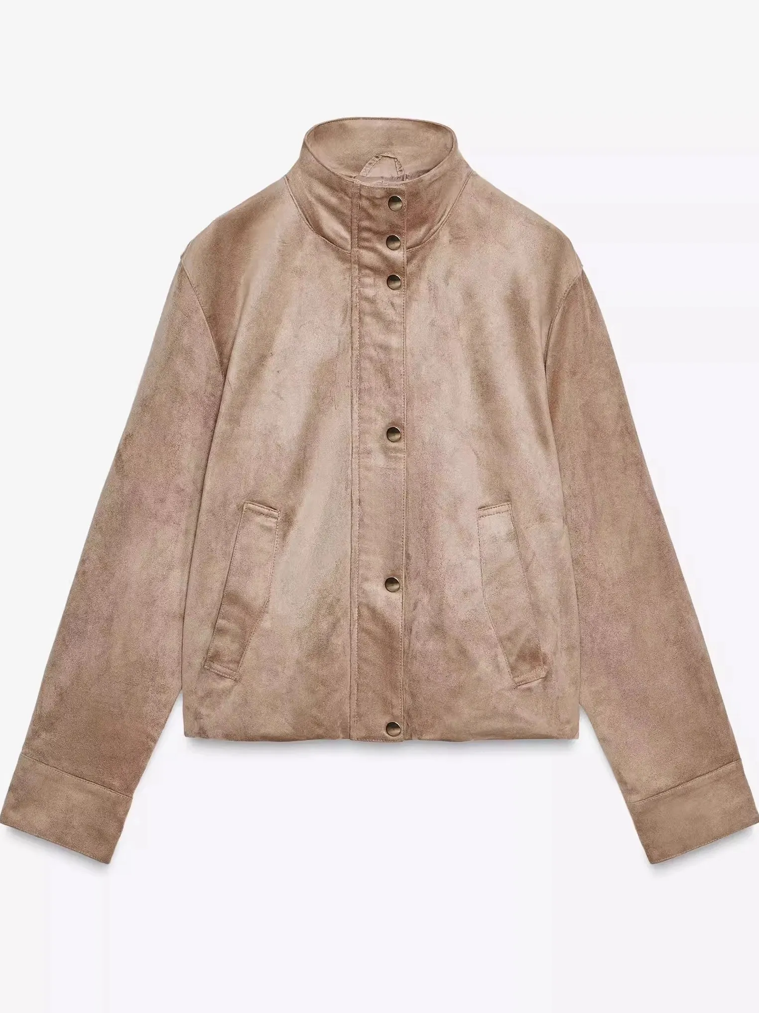 Modny, pikantny płaszcz damski z wysokim kołnierzem, nowość na jesień 2025, długi płaszcz ze sztucznego włókna poliestrowego.