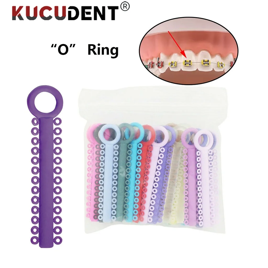 1040Pcs/Pack=40Sticks Dental Orthodontics Elastic Ligature Ties Rubber Bands O Rings for Teeth Braces Dentistry Ortho Materials