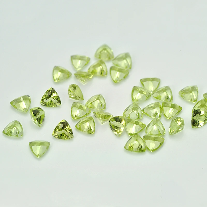 50 stks Veel Natuursteen Peridot 3x3mm-6x6mm Biljoen Facet Geslepen Halfedelstenen Losse Edelsteen Voor Sieraden Maken