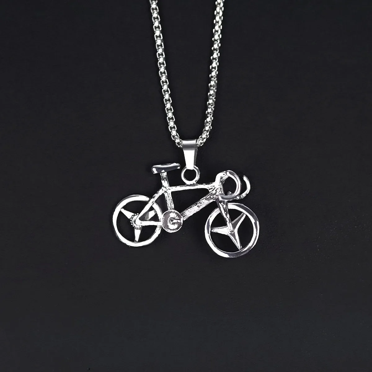 Bicycle Pendant Necklace for Women, Girls & Boys - Gold Stainless Steel Trendy Jewelry, Perfect Gift for Cyclists & Sports Lover