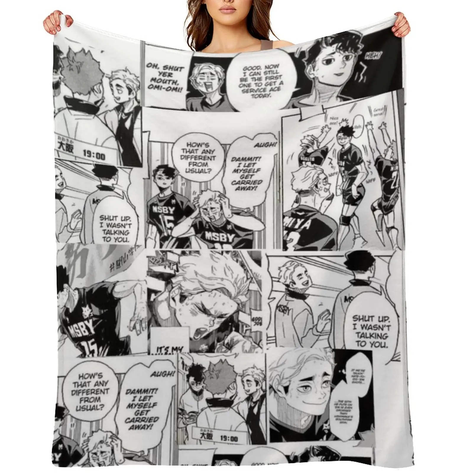 

Sakuatsu (Atsumu and Sakusa) Timeskip Manga Pannels Throw Blanket Sofa Beautifuls Bed covers for babies Blankets