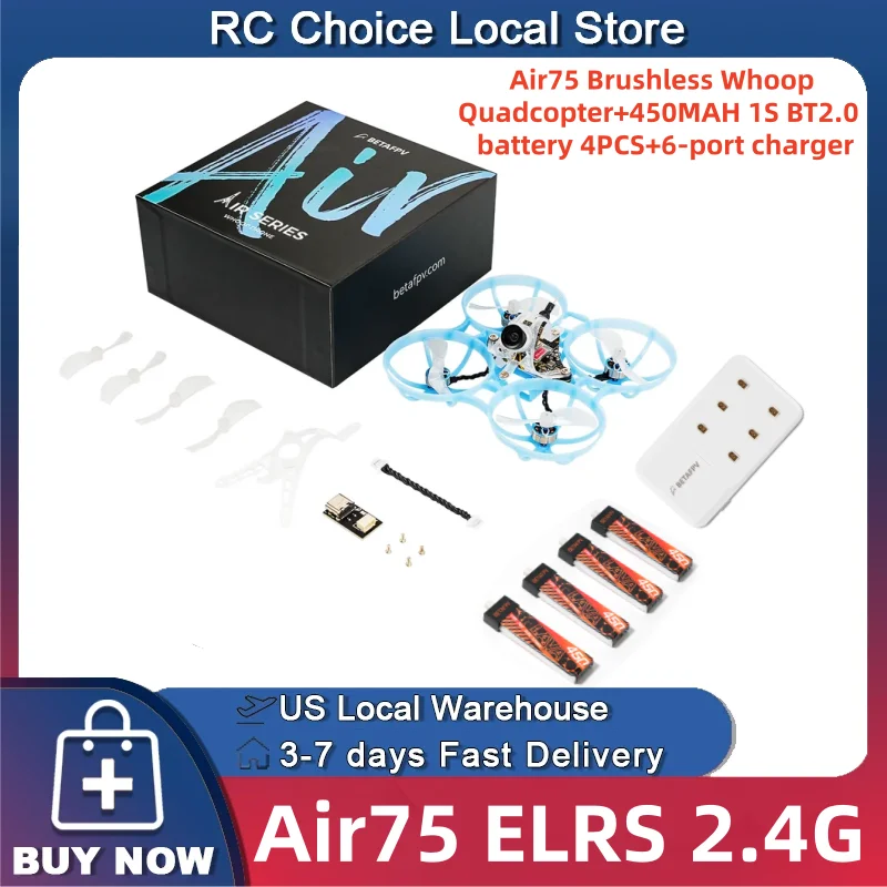 BETAFPV Air75 Brushless FPV Drone ELRS 2.4G Matrix FC 5 in 1 with C03 Camera Indoor RC Quadcopter BNF