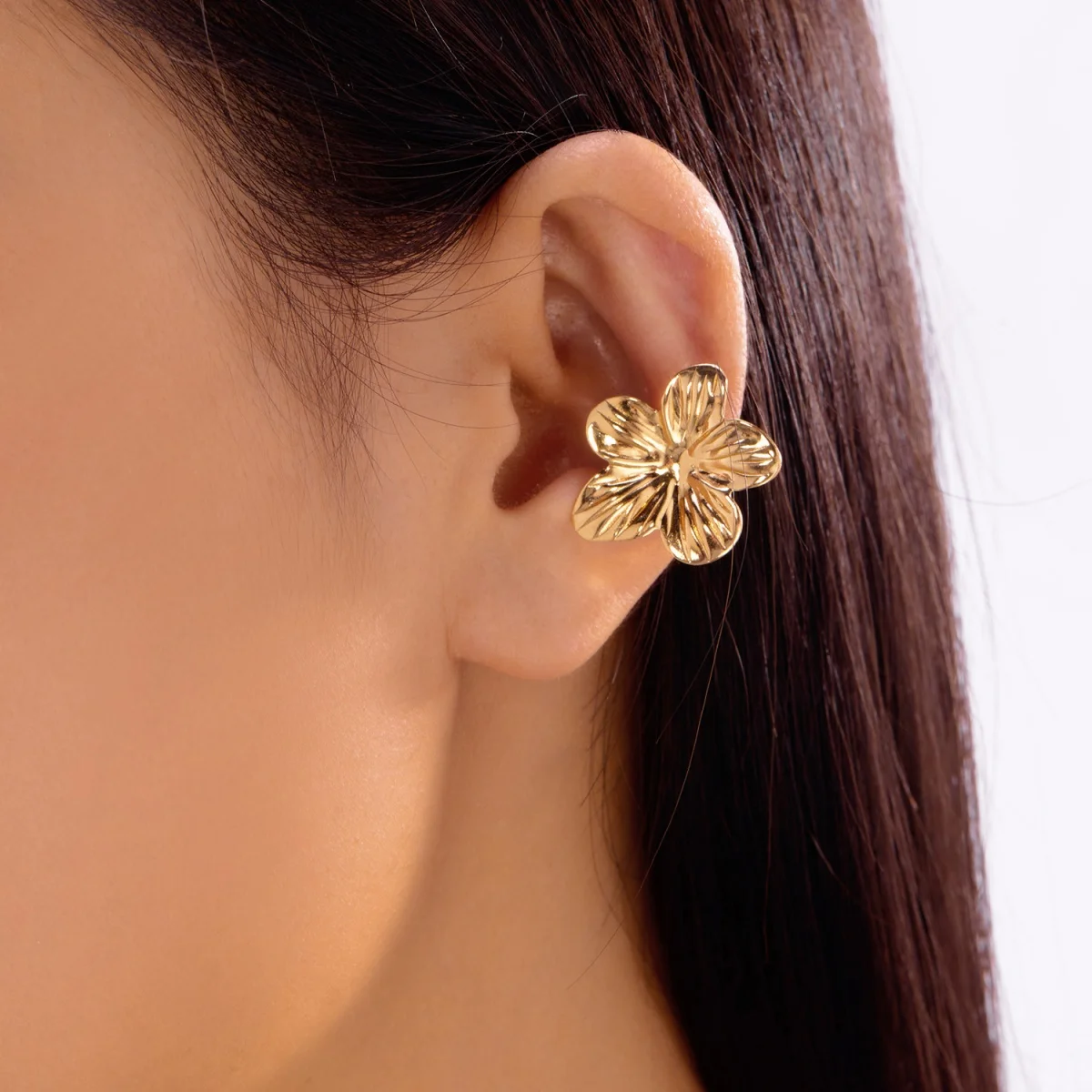 1PC Einfache Metall Blume Ohr Clip Ohrringe Trendy Seestern Floral Stern Mond Sonne Kein Piercing Ohr Manschette Für Frauen männer Schmuck Geschenk