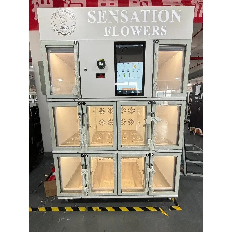 FOODLINE Customized Commercial Flower Vending Machine Refrigerated Locker for Bouquet in Hospital Airport Mall