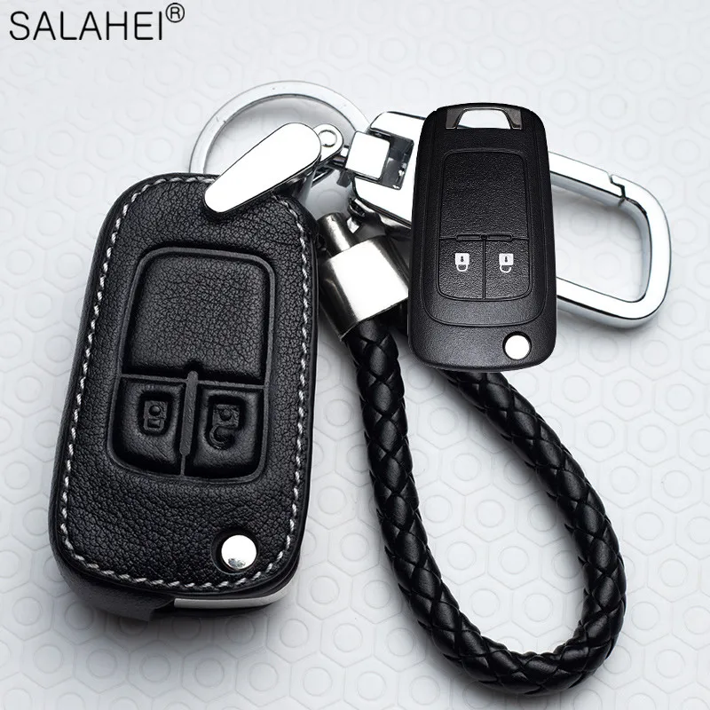 Leather Car Key Cover Fob Case For Chevrolet Cruze Aveo Trax Opel Astra Corsa Meriva Zafira Antara J Mokka Insignia For Buick