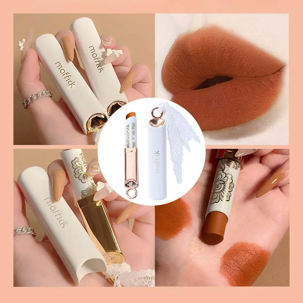 Pigmentiertes Lippen-Make-up, Mini-Kosmetik, samtmatter Lippenstift, antihaftbeschichtet, Geschenkset für Urlaub und Partys