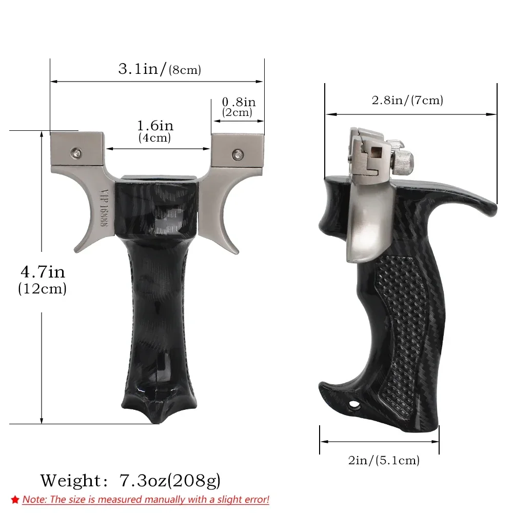 Fionda in lega tricolore di alta qualità Impugnatura antiscivolo Caccia professionale Tiro di precisione Fionda Puntamento in fibra ottica