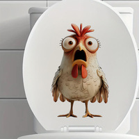 1PC Watercolor Funny Surprised Chickens Room Decoration Living Room Bedroom Decoration Toilet Stickers Wall Stickers