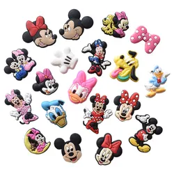 21 sztuk Disney Mickey Minne klamra do butów akcesoria DIY zwierzęta kreskówkowe dekoracja butów dla dzieci Charms Kids Party prezent