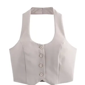 Trafza Mode Frauen solide Weste einzelner Anzug Hosen Basteln Halfter geschnittene Hände überlegene Hochtaille Damen Lady Lady of the Office Set 12 Hauptverkäufe Rot -Set -Wicklung - №2