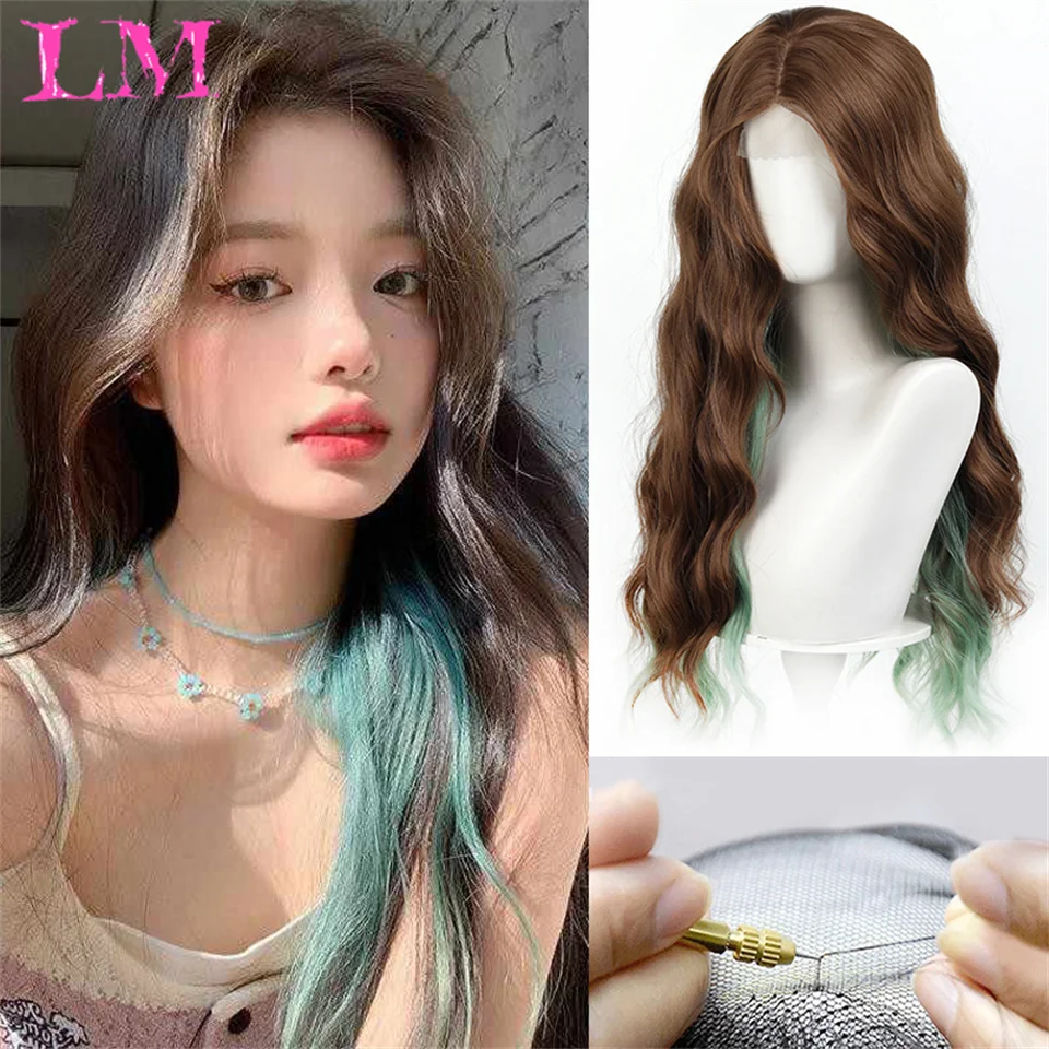 

LM Модный черный синтетический парик Большие волны Длинные вьющиеся волосы Пушистые длинные волосы Модный высокотемпературный шелковый парик Полный чехол на голову