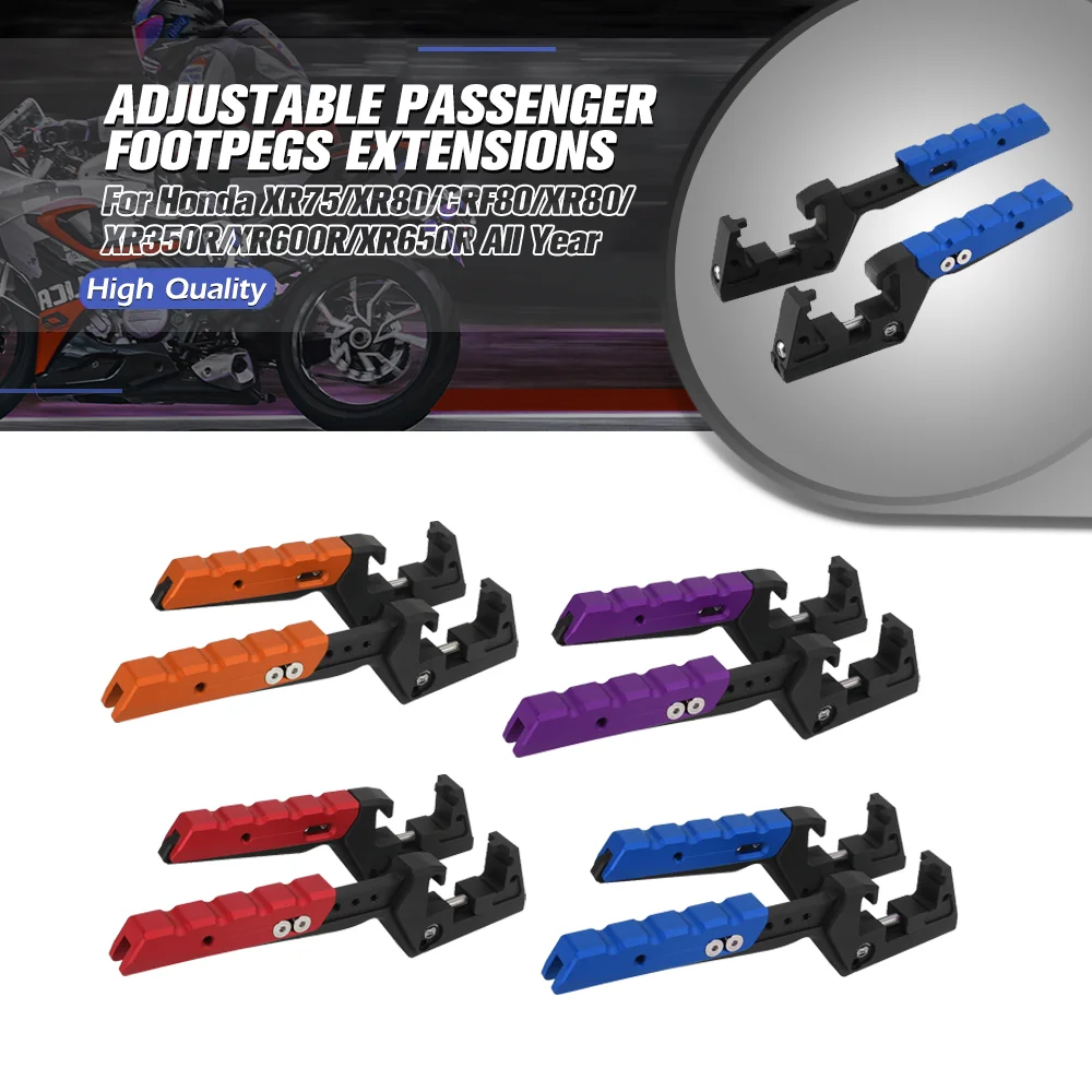 For Honda XR75/XR80/CRF80/XR80/XR100/XR250R/XR350R/XR600R/XR650R All Year New Dirt Bike Adjustable Passenger Foot Peg Extensions