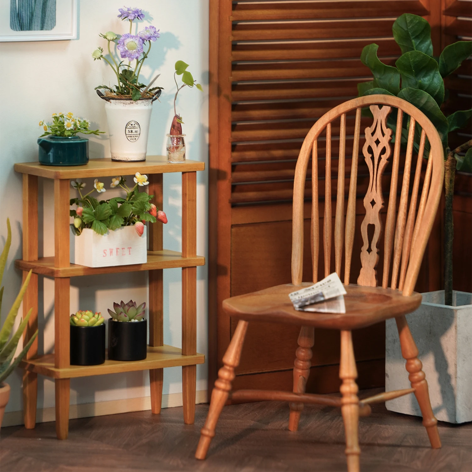 1/6 Poppenhuis Model Meubelaccessoires 45cm Houten Scherm Ruimte Partitie Achtergrond Bjd Blyth Soldaat Lol Scène Prop Decor