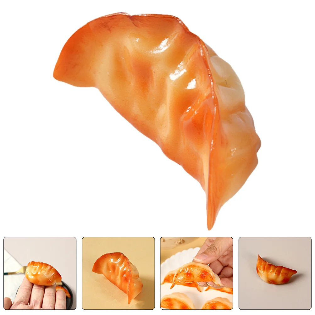 

4pcs Simulation Dumpling Lifelike Fake Fried Dumpling Pvc Artificial Food Decor For House Dining Room Display Photography Prop