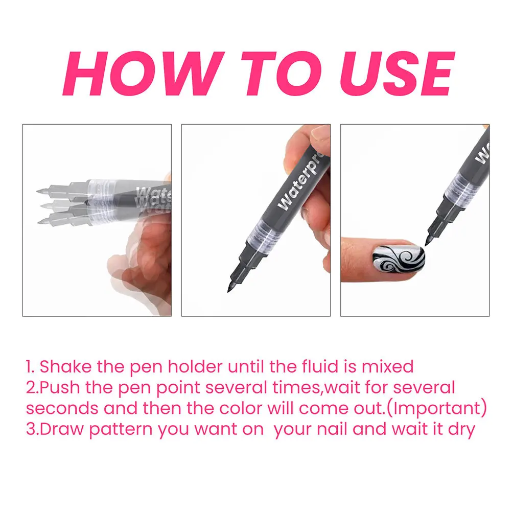 

Набор из 8 ручек для дизайна ногтей: легкие, удобные, с тонким наконечником, для рисования, линирования, точечной прорисовки и полировки, для домашнего и салонного использования