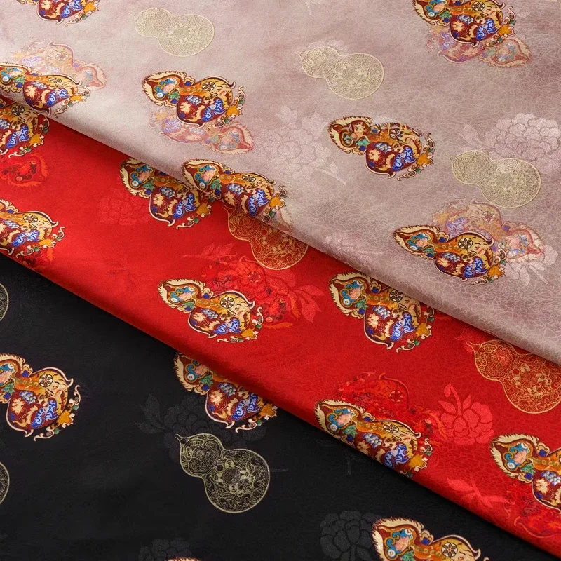 중국 팔바오보 풀루 조롱박 향기 클라우드 원사 꽃 Rauco 자카드 원단, DIY 코트, 치파오 원단, 신제품