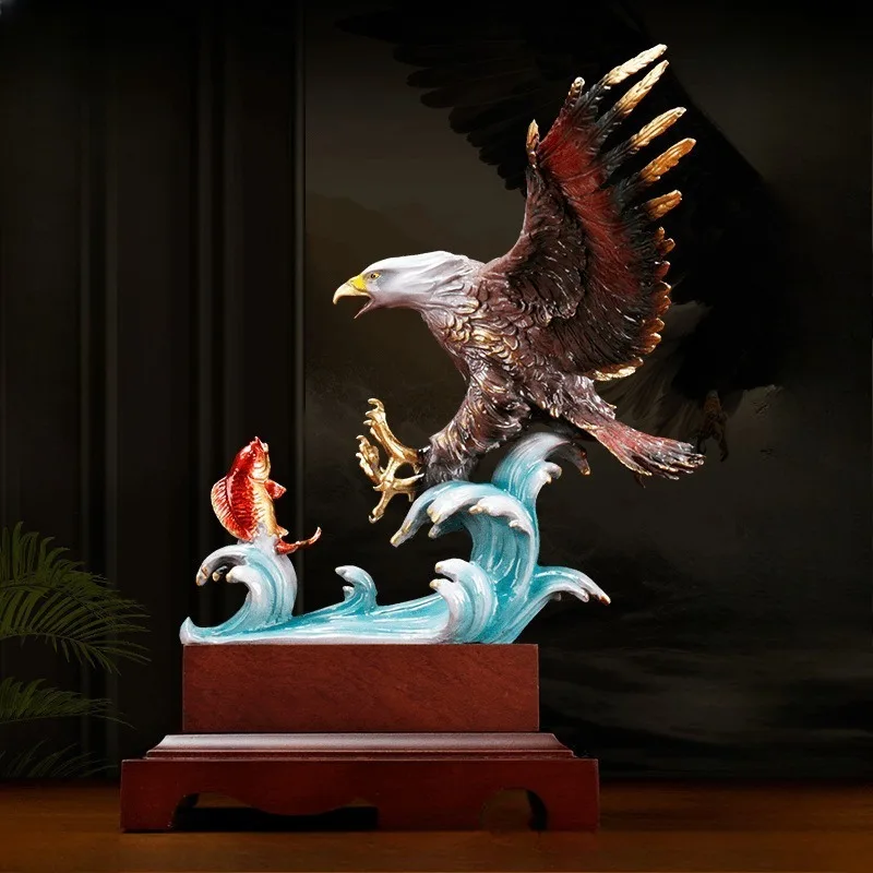 Pure copper eagle ornaments, Dapeng wings eagle living room decorations, company store opening leadership gifts